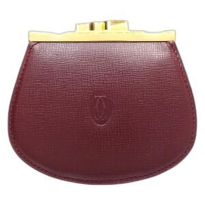 CARTIER Must Line Wallet/Coin Case, Leather, Bordeaux, Women's, 181764